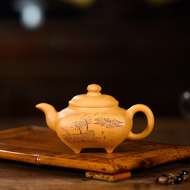 段泥紫砂壶原矿家用纯手工宜兴功夫茶具泡茶壶手把长嘴壶正宗传炉