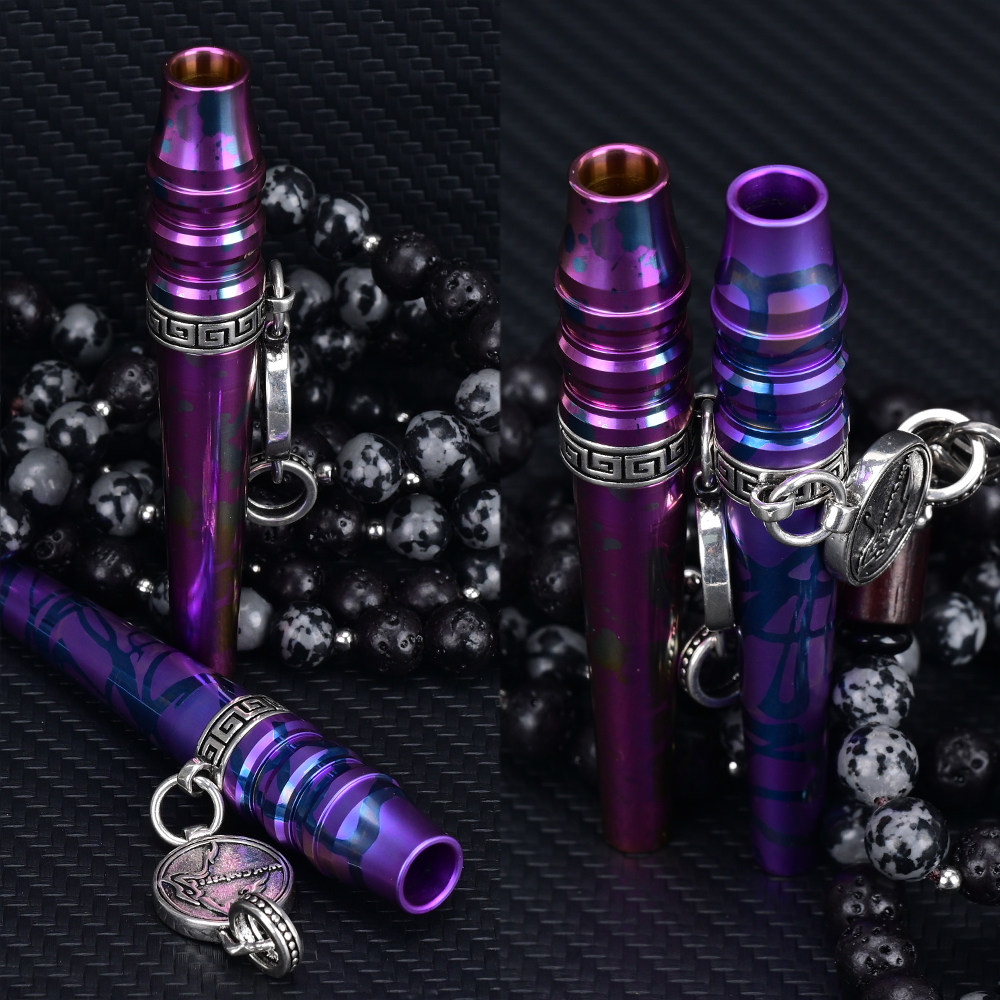 WOLF COOLVAPE【跨境热销】水烟烟嘴混彩钛合金+古铜银扣+石珠链