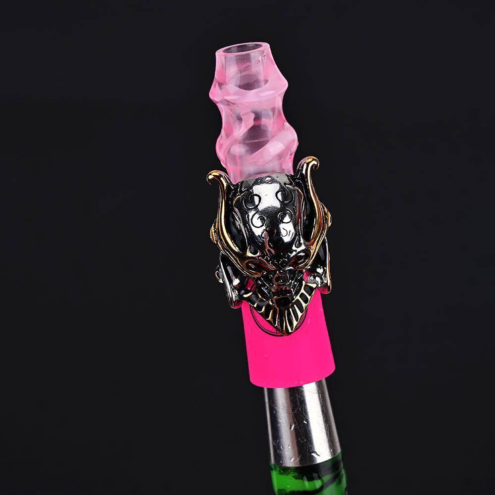 树脂水烟嘴 316不锈钢骷髅装饰 内置式 Hookah tips 水烟壶配件