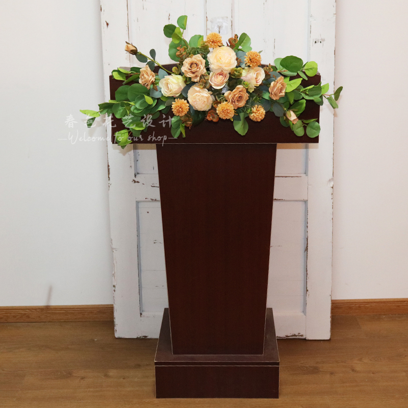 仿真花商务礼仪司仪台花会议室办公桌花演讲台花酒店餐桌装饰花艺