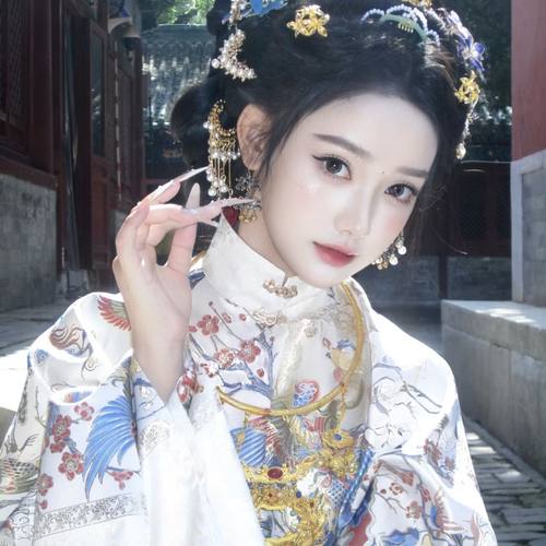 大明贵女明制汉服女重工织金妆花