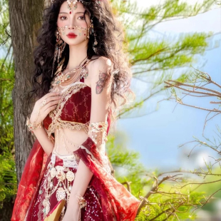 敦煌飞天汉服女春夏季异域风情舞蹈服装西双版纳傣族服装西域舞姬