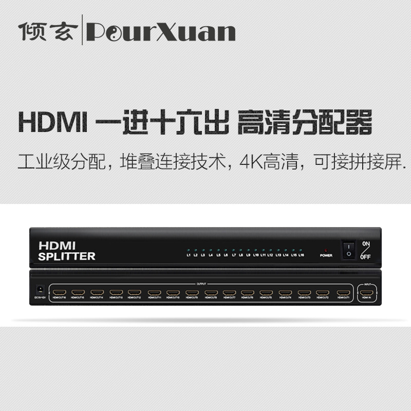 HDMI分配器 1进16出 音视频同步