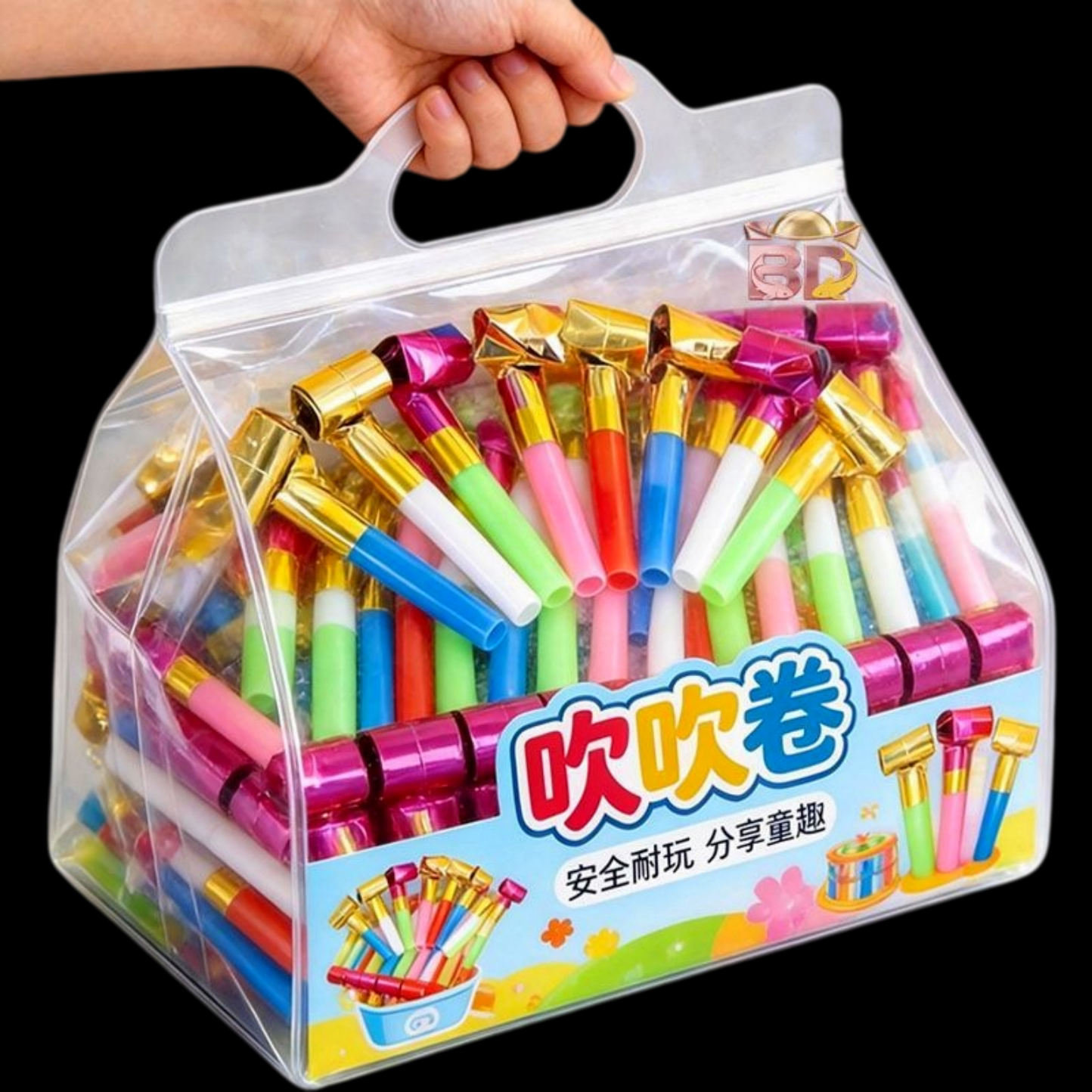 吹龙口哨长鼻子搞怪创意吹吹卷儿童玩具生日派对演出加油助威道具