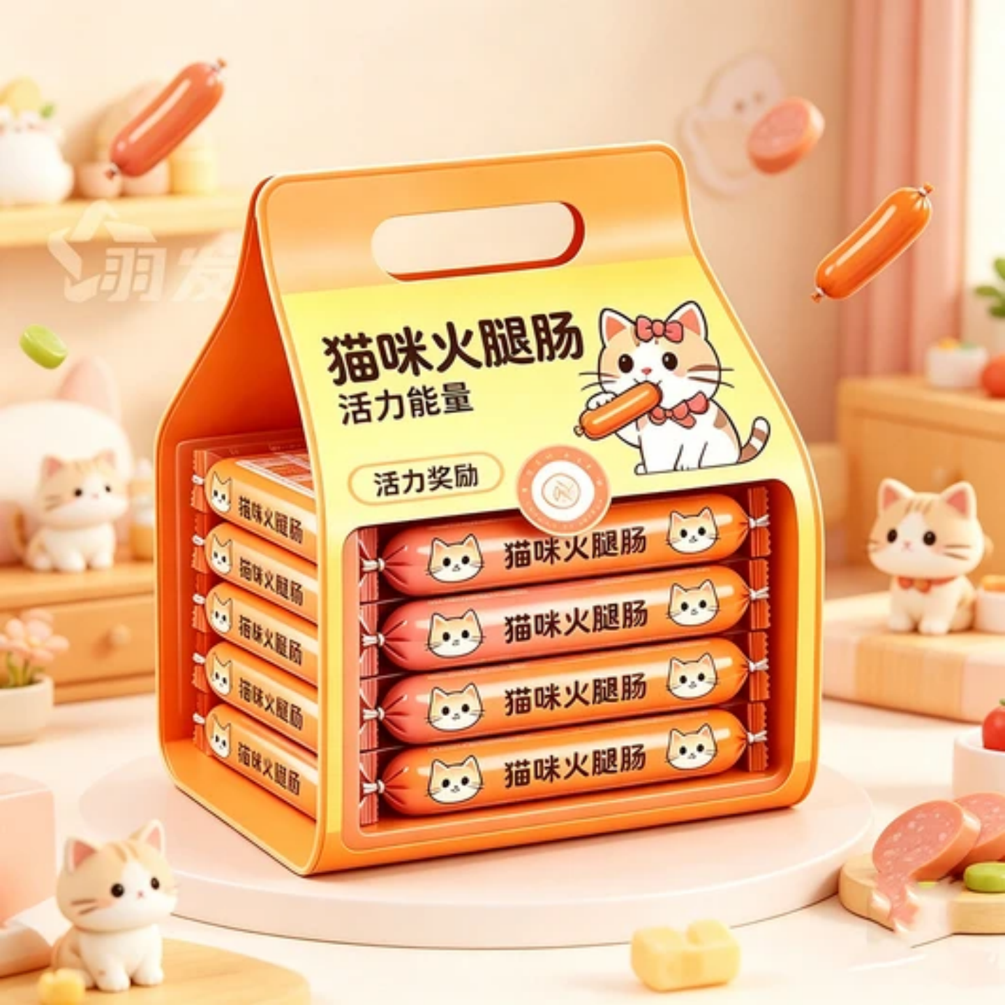 猫咪火腿肠逗猫玩具趣味日用品猫味卡通可爱宠物零食营养奖励通用
