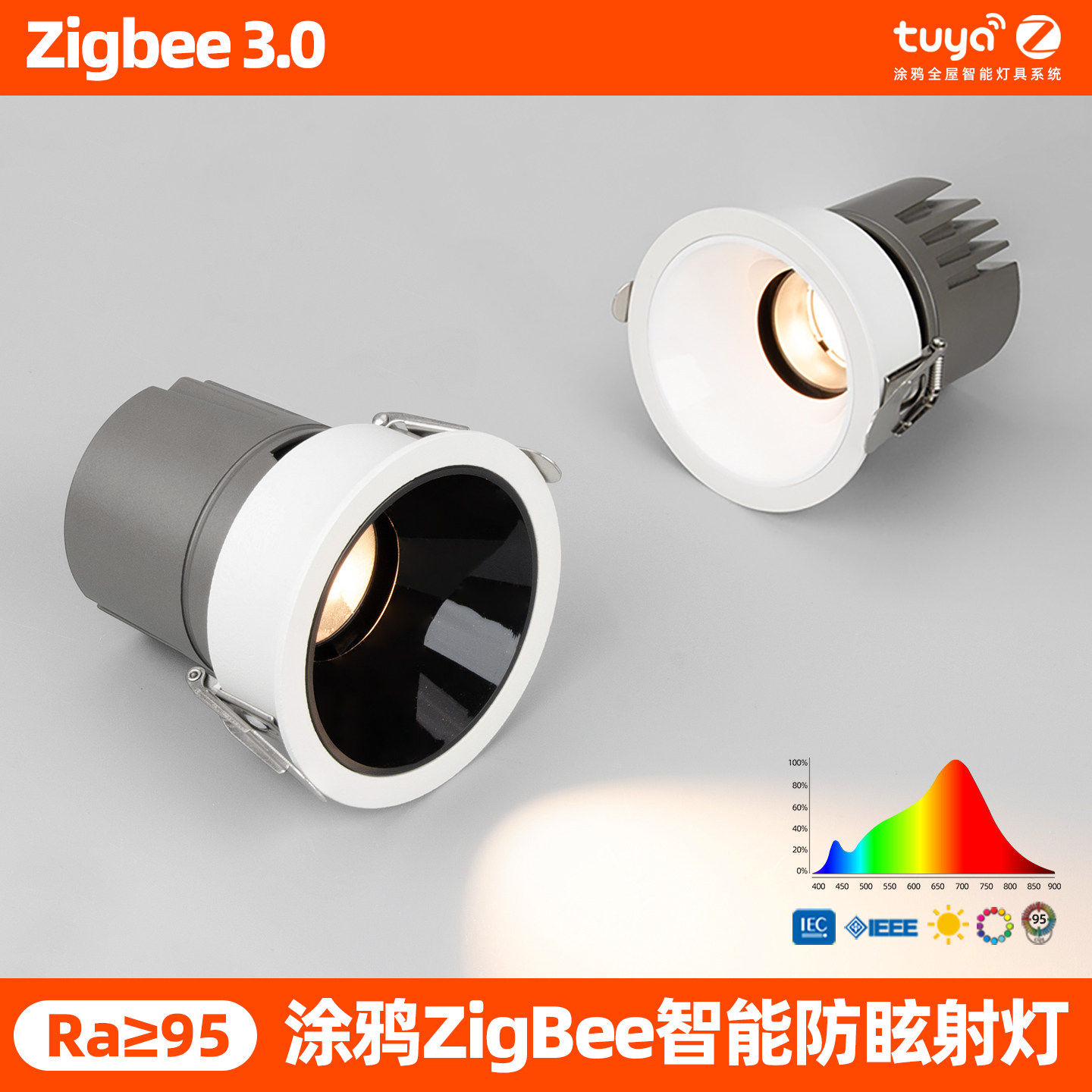 涂鸦ZigBee3.0智能射灯深杯防眩天花灯见光不见灯led小山丘筒射灯