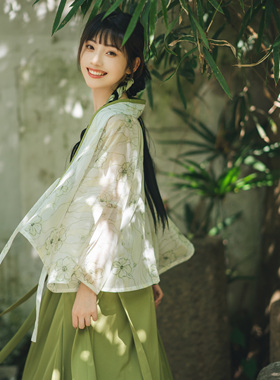 花朝记｜微风徐徐｜宋制汉服元素对襟衫三裥裙吊带清新田园风日常