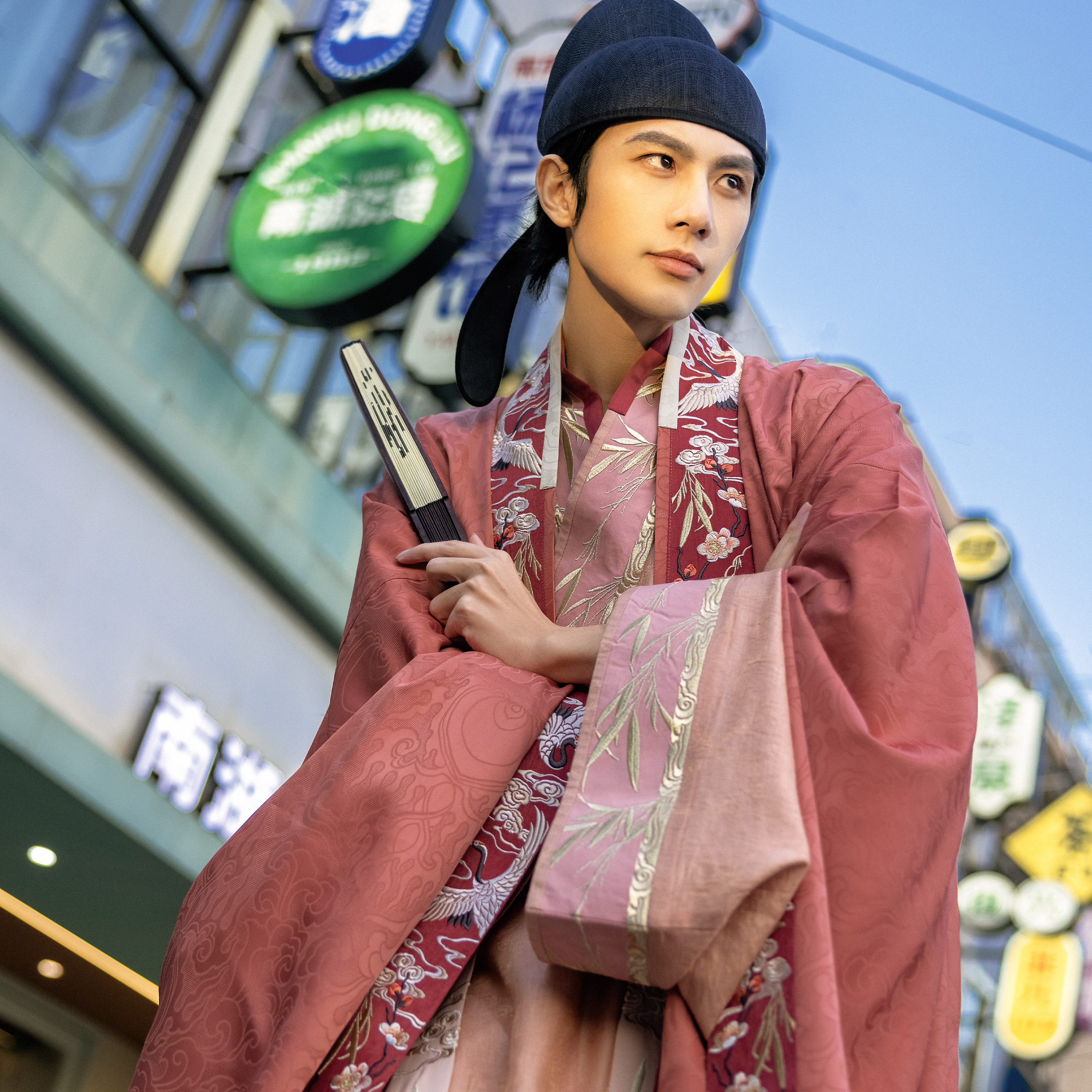 花朝记定织仿花罗绣花宋汉服男装
