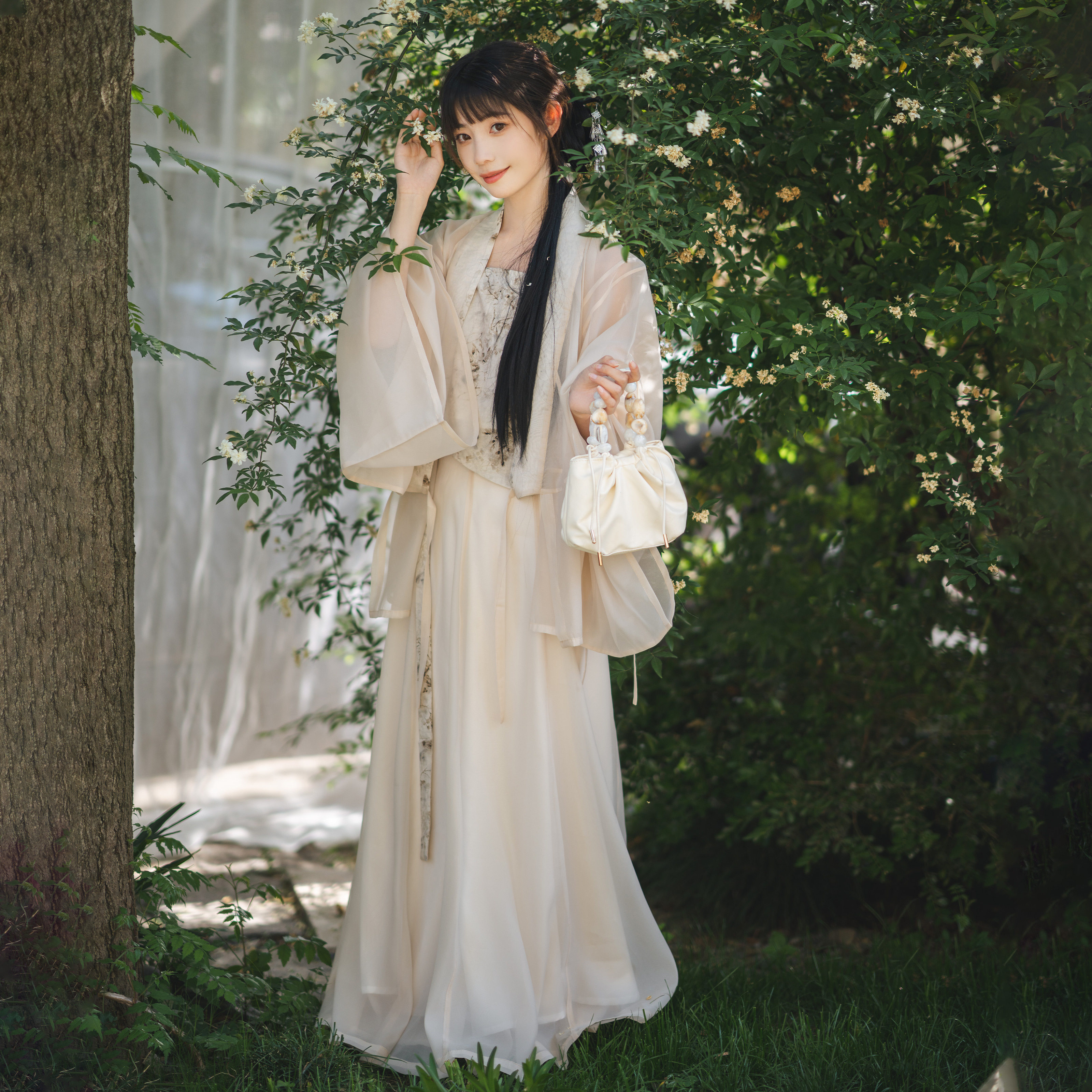 花朝记|旷野的风|晋制汉服晋襦交窬裙吊带叠穿文艺国风印花日常