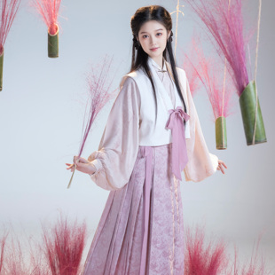 花朝记ｘ戏外南柯梦｜朱粉｜明制唐制汉服元 唐背子马面裙 素竖领衫