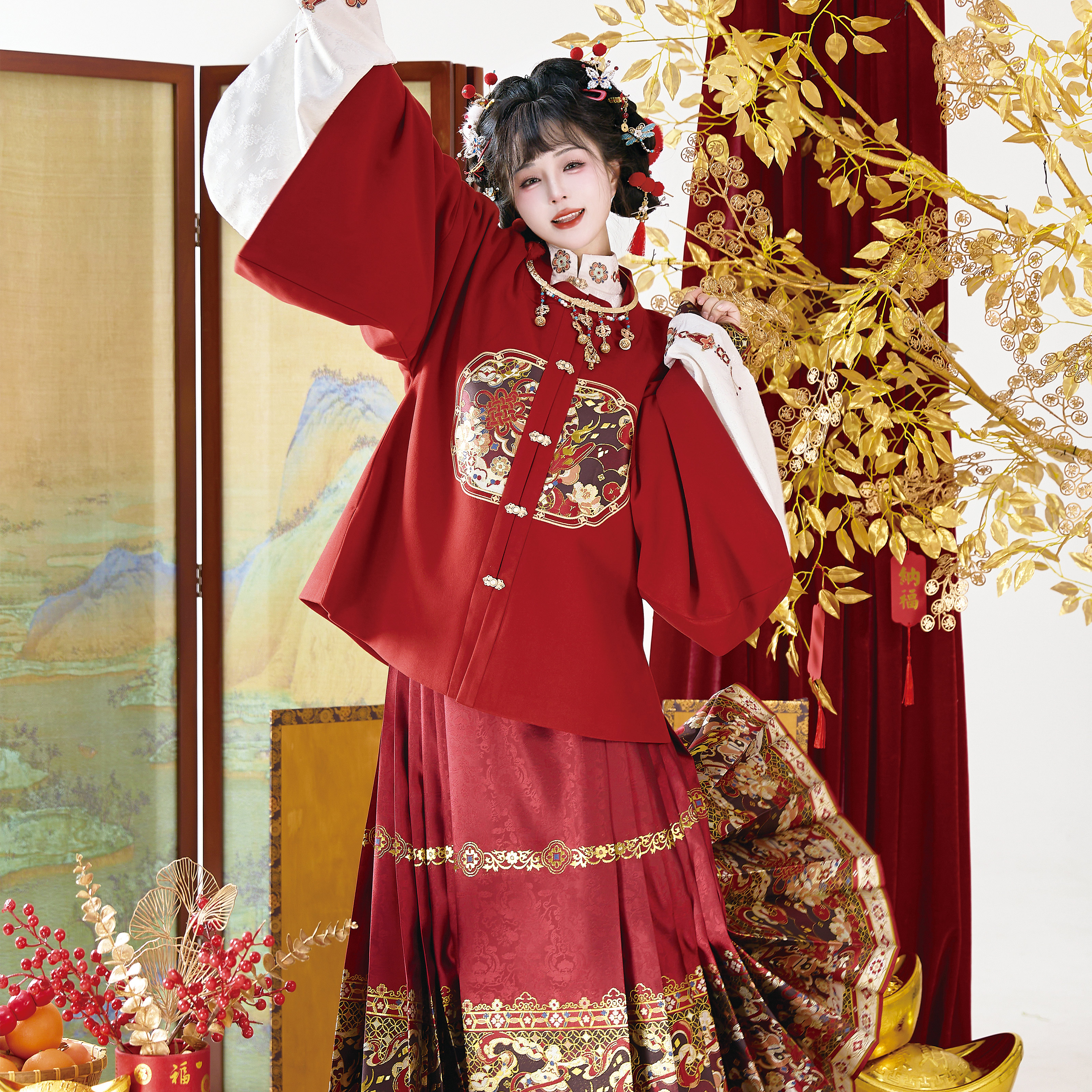 花朝记明制秋冬蛇年生肖新年汉服