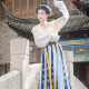 花朝记｜丹锦｜唐制汉服垂领背子垂领衫 36破交窬裙绣花少女风传统