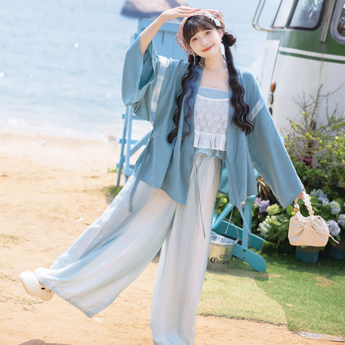 花朝记晋襦灯笼裤日常春夏汉服