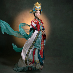 花朝记x永乐宫|西王母|晋制汉服大袖直袖交窬裙云肩壁画神仙衣