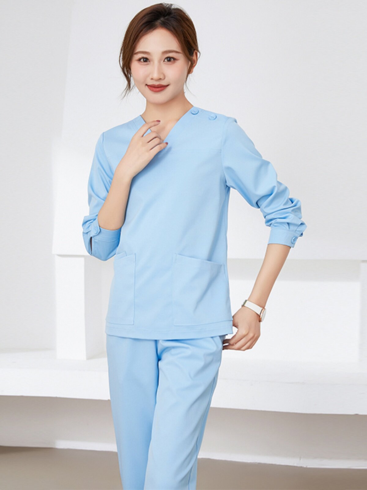 HAND WASHING CLOTHES FEMALE LONG SLEEVE DOCTOR OPERATING ROOM NURSE UNIFORM BRUSH HAND CLOTHES BEAUTY SALON ORAL DENTAL OVERALLS SUIT WOMEN
