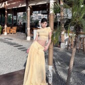 氛围感纯欲度假套装 辣妹修身 显瘦短上衣半身裙大裙摆长裙两件套