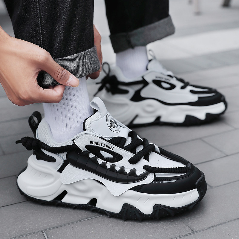 2026新款今年流行爆款男鞋春季小个子显高百搭学生增高厚底老爹鞋