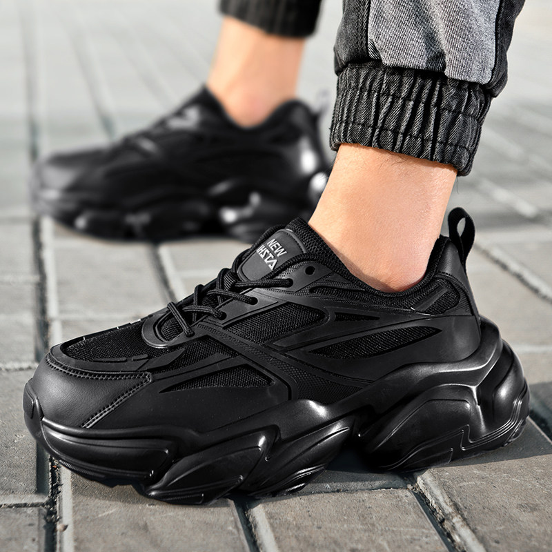 不累脚巨好看的鞋子2026新款今年流行爆款小众厚底增高老爹鞋男女