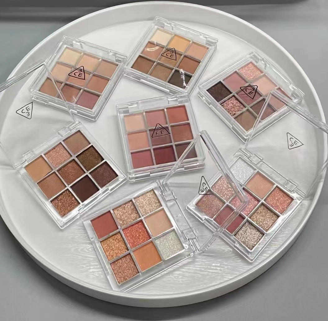 3ce眼影盘小样四色盘 九宫格大地色黄油芋泥盘哑光奶茶色橘棕盘ov