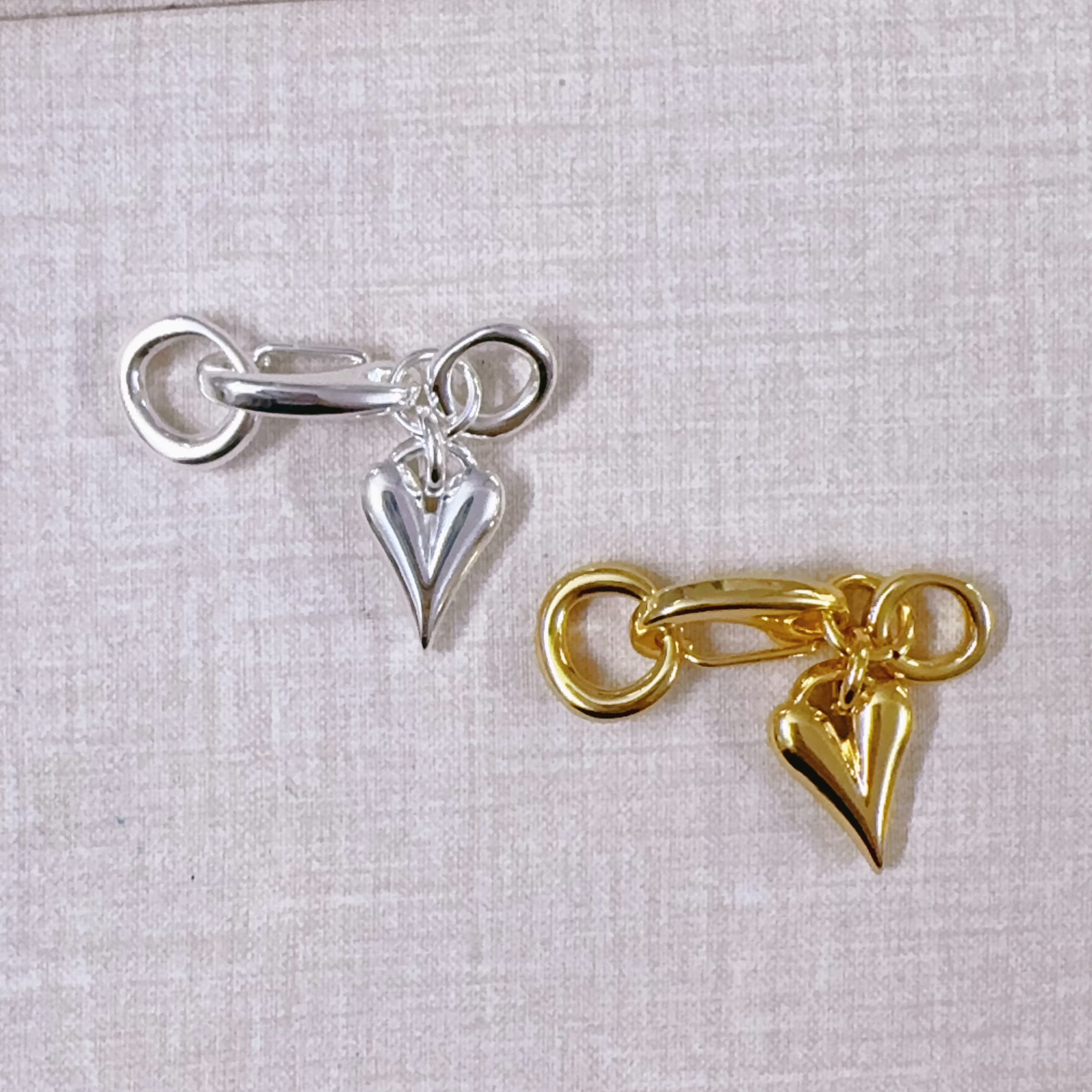 316钛钢真空镀18K金银色爱心吊坠挂件diy饰品配件材料手工编织