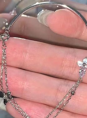 韩版气质蝴蝶链条手链女生夏ins小众百搭感手饰网红闺蜜手镯