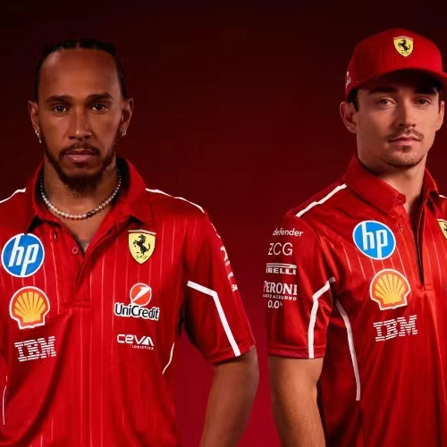 新款2025法拉利F1纪念版赛车服短袖T恤定制运动衫 Ferrari polo