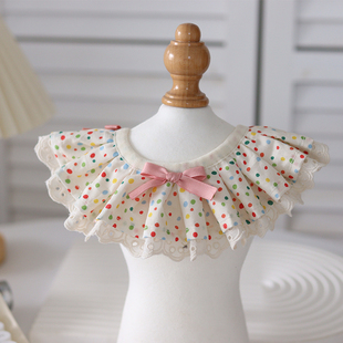 猫狗通用宠物项圈三角巾口水巾编制手工制作猫咪项圈围脖布艺蕾丝