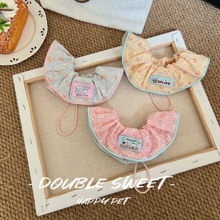 宠物口水巾猫咪狗狗通用布偶约克夏防脏脖套卡通弹力可爱围脖