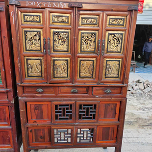 怀旧复古老物件柜子老式碗柜收纳柜农家乐厨具玄关柜影视道具摆件