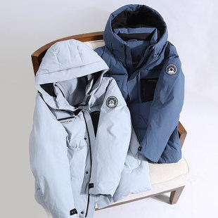 柜1000+！高端加厚连帽鹅绒服男冬季保暖时尚透气青年太空羽绒服