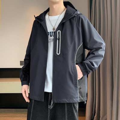 外套男款春秋冬季潮流夹克痞帅气休闲褂子上衣服潮牌秋衣冲锋风衣