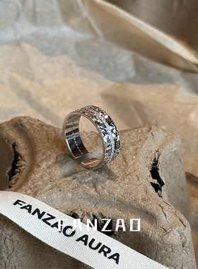 S925纯银CNC戒指法式复古轻奢