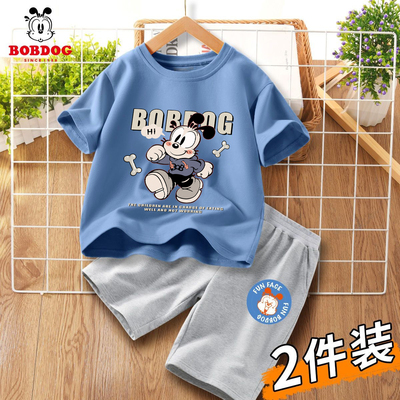 巴布豆夏季时尚洋气百搭短袖短裤