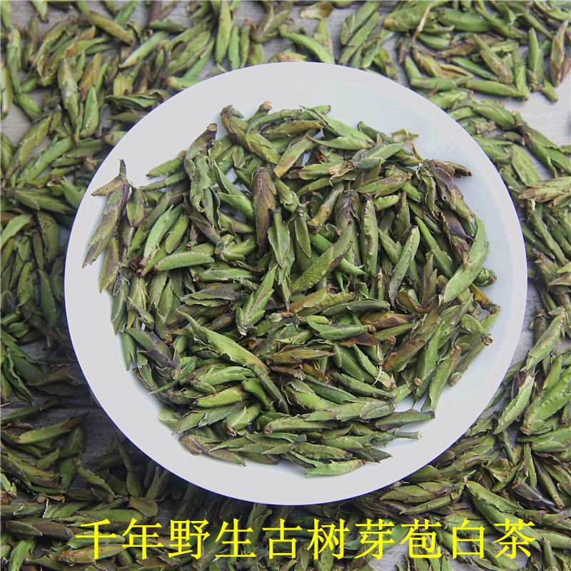 野生白茶云南千年野生古树白茶绿芽苞茶2025明前春茶月光白500克
