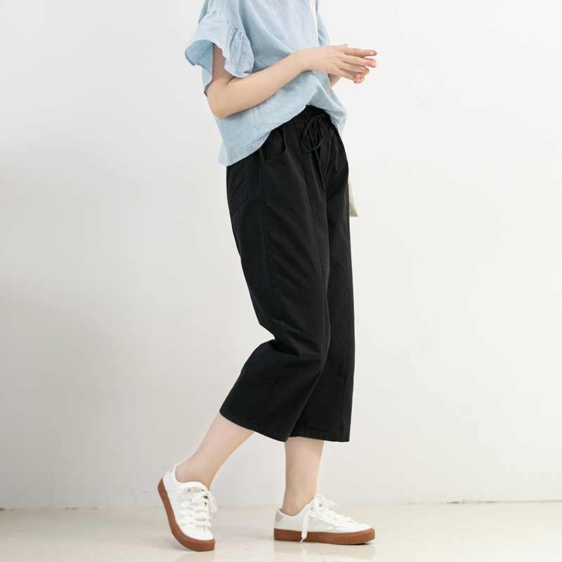高腰宽松休闲裤夏季直筒阔腿裤子