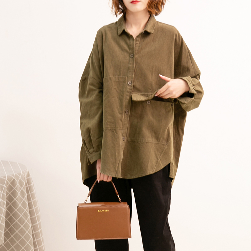 复古宽松2025春秋新款水洗棉外套