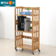 可移动书架带轮置物架落地儿童书柜活动客厅储物柜实木结实收纳架