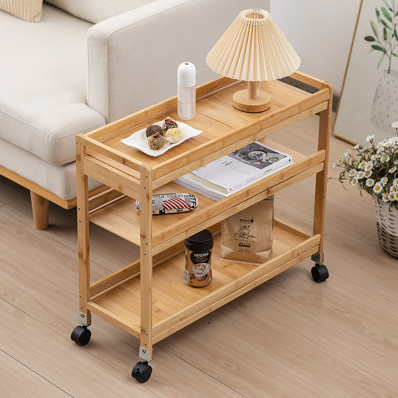 南竹山竹质可移动置物架