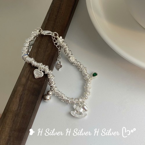 999足银木马盘缠银手链