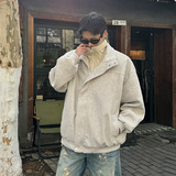 潮牌假两件毛呢外套男春季重磅高街情侣棉衣美式宽松痞帅夹克P90，男装夹克，星座410-6（原星座1304-1）