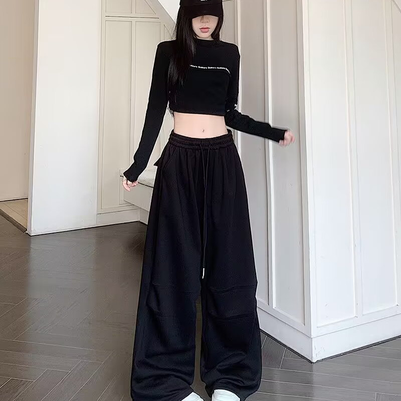 卫裤男女春秋hiphop工装阔腿休闲裤垂感直筒宽松美式运动裤P39,男装休闲裤,星座410-6（原星座1304-1）