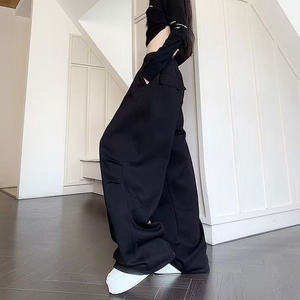 卫裤男女春秋hiphop工装阔腿休闲裤垂感直筒宽松美式运动裤P39图片