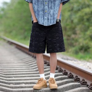 夏季提花牛仔短裤5分短裤 P45图片
