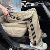 条纹裤子男款夏季美式速干工装裤三条杠直筒运动休闲裤P38，男装工装外套，星座410-6（原星座1304-1）