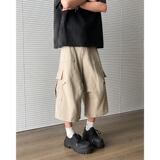 美式复古直筒宽松工装七分裤男女大口袋百搭休闲阔腿短裤P43，男装牛仔裤，星座410-6（原星座1304-1）