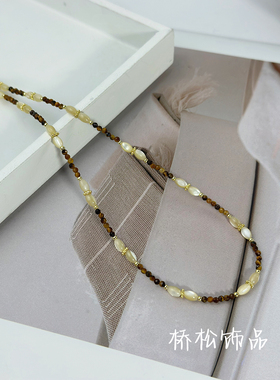 贝壳天然石串珠项链百搭女高级感