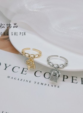 韩国ins钥匙开口微镶锆石时尚