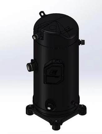 涡旋螺杆压缩机3D建模图纸用于制冷空调系统谷轮ZB48KCE设计