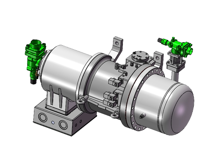 半封闭螺杆压缩机3D建模图纸制冷空调系统预装配复盛SRL-200-240B