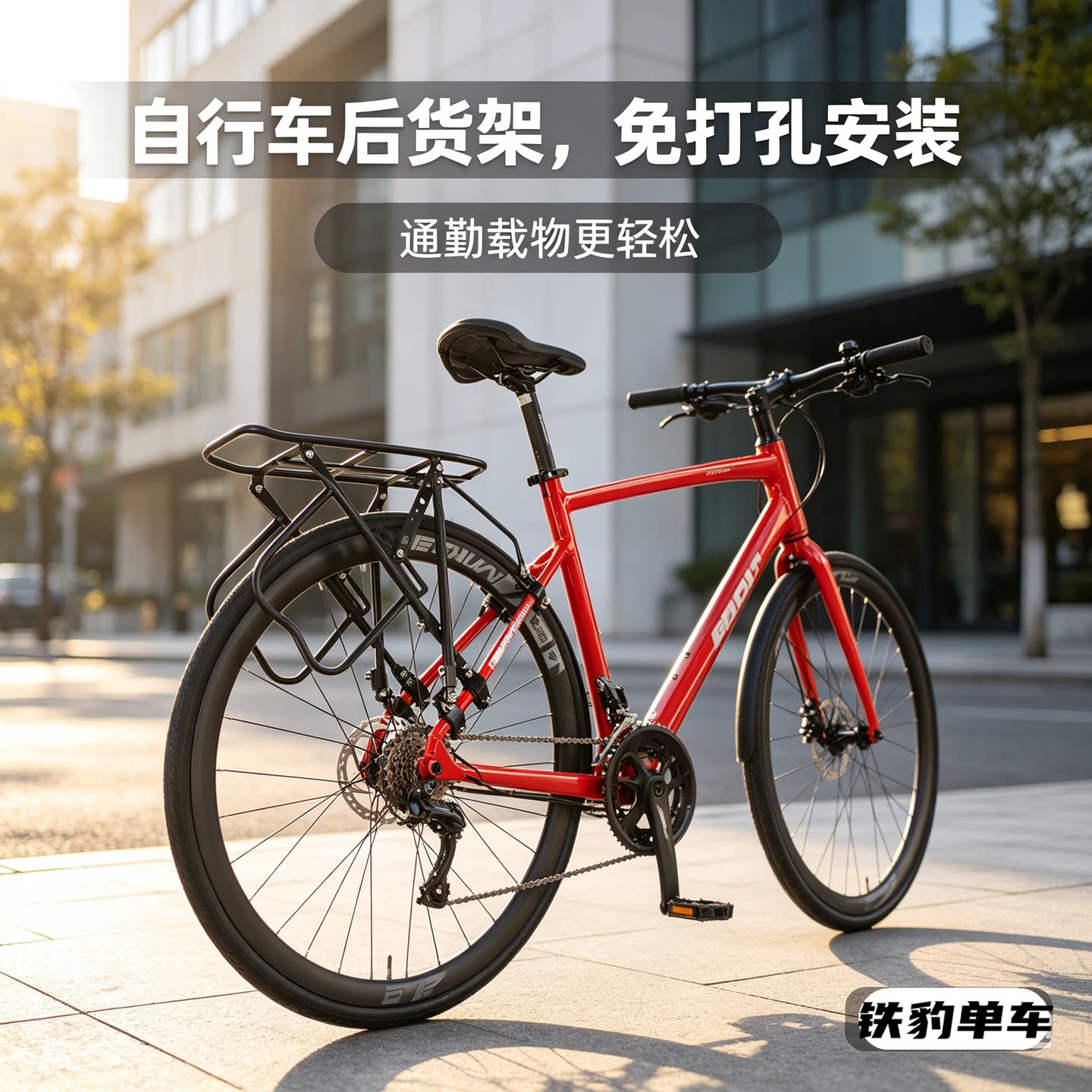 自行车后货架免打孔安装